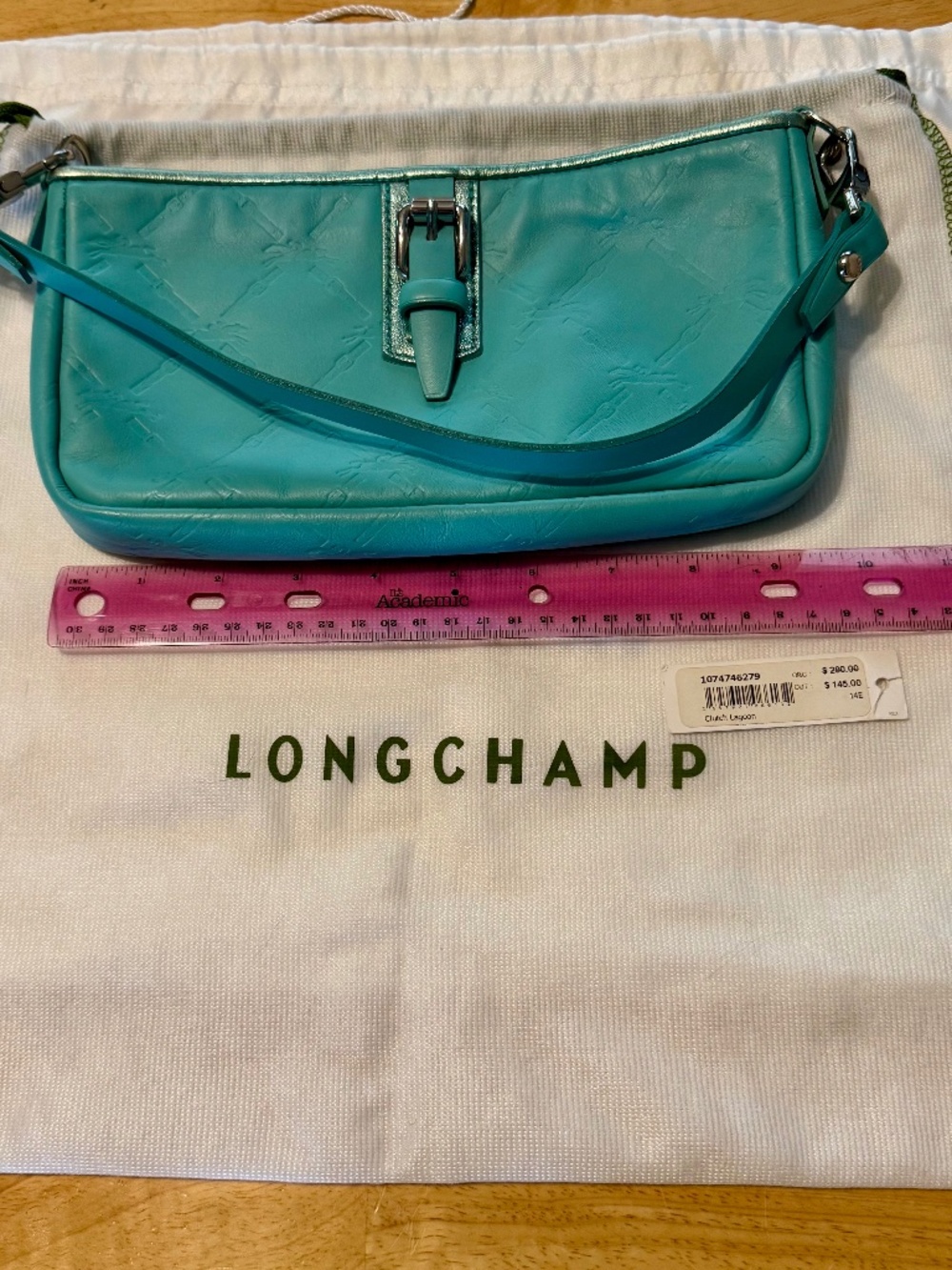 Longchamp LM Cuir Lagoon clutch/wristlet